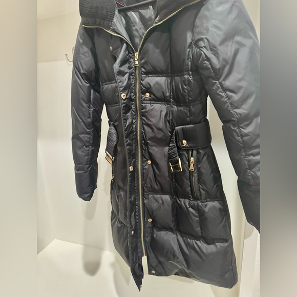 Express Belted Black Puffer Down Coat | Size M - Picture 6 of 9